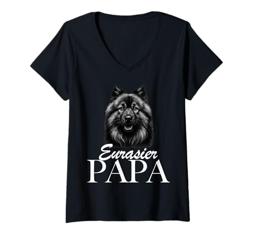 Damen Eurasier Papa T-Shirt mit V-Ausschnitt Damen Eurasier Papa T-Shirt mit V-Ausschnitt von Eurasier Papa