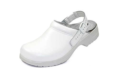 Euro-Dan Flex Sicherheitsclogs offen mit Fersenriemen, weiß O+A+E+SRC von Euro-Dan