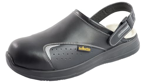 EuroRoutier Basic 2.0 Black Leder, Schuhe, Sicherheitsclogs, CE-Zertifizierung: EN ISO 20345: 2011 SB A-E-FO-SRA (Numeric_47) von EuroRoutier