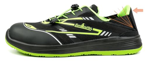 EuroRoutier Hybrid Tech S1 SRC, Hausschuhe, Sicherheitsschuhe (Verde, EU Schuhgrößensystem, Erwachsene, Numerisch, M, 44) von EuroRoutier