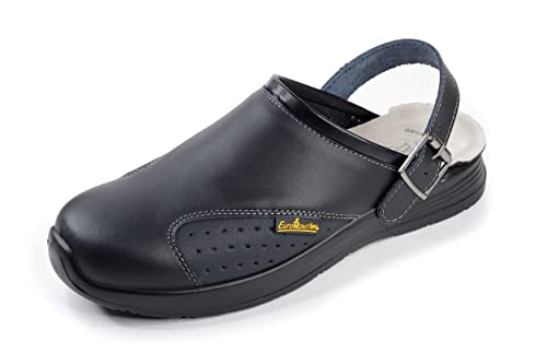 EuroRoutier Work Slipper, Leder, mit drehbarem Riemen und Metallschnalle (Numeric_43) von EuroRoutier