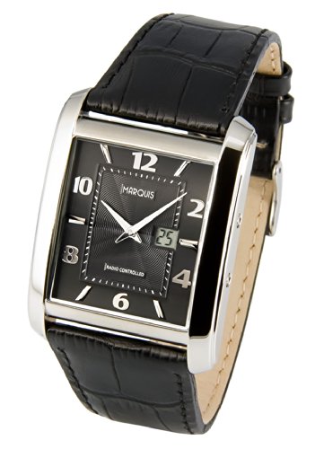 Eurochron Funk Armbanduhr Junghans-Uhrwerk Funkuhr Armbanduhr Leder 964.4715 von Eurochron