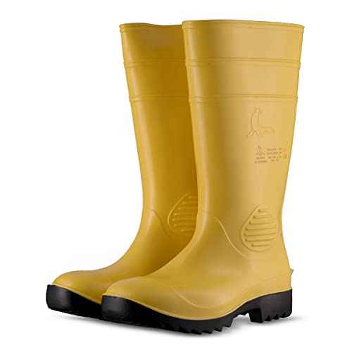 Eurofort Sicherheitsgummistiefel S5 mit Stahlkappe und Durchtrittschutz in gelb, grün, weiß oder schwarz - Größen 37 bis 48 (47, gelb) von Eurofort