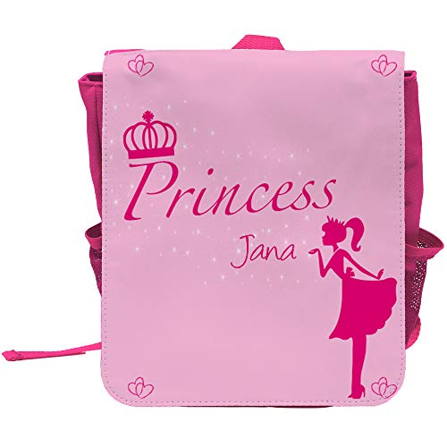 Eurofoto Kinder-Rucksack mit Namen Jana und schönem Prinzessin-Motiv für Mädchen | Rucksack | Backpack von Eurofoto