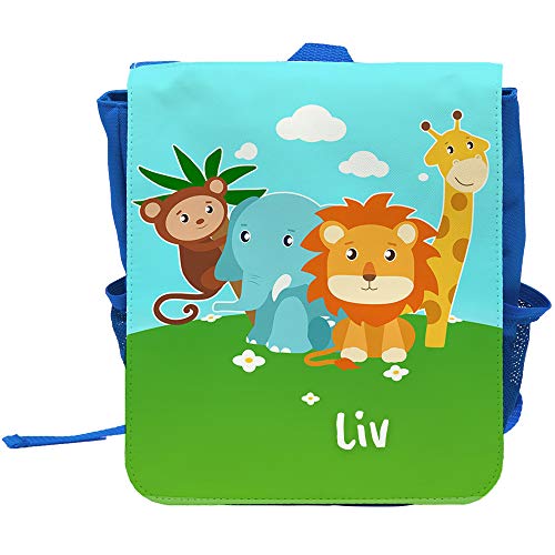 Eurofoto Kinder-Rucksack mit Namen Liv und Zoo-Motiv für Mädchen | Rucksack | Backpack von Eurofoto