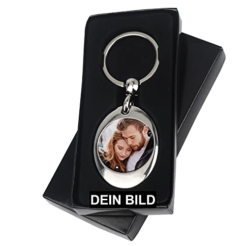 Eurofoto Schlüsselanhänger mit Foto und Text personalisieren - mit Einkaufwagenchip - Anhänger selbst gestalten von Eurofoto