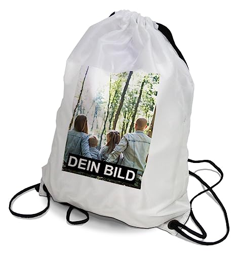 Eurofoto Turnbeutel mit Foto Wunschtext | Sport-Beutel personalisiert | Gymbag mit Motiv und Namen gestalten von Eurofoto