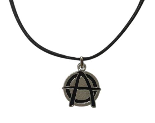 Eurofusioni Anarchie Symbol Zeichen Anhänger Versilbertes Metall mit Halskette - Durchmesser 2,3 cm von Eurofusioni