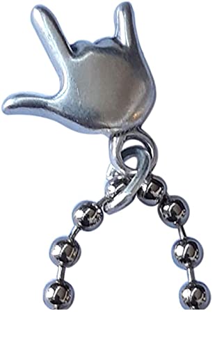 Eurofusioni Emoji hand Schlüsselring Rock versilbert Metall. Rucksack Anhänger inspiriert Emoticons WhatsApp Hände. Symbol I Love You Ursprüngliche Geschenkidee von Eurofusioni