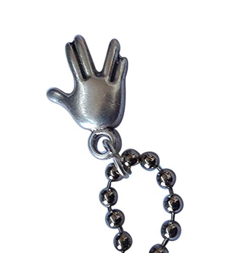 Eurofusioni Emoji hand Schlüsselring vulkanischer Gruß versilbert Metall. Rucksack Anhänger Emoticons Hände. Star Trek Dr. Spock, Symbol langes Leben und Frieden. Ursprüngliche Geschenkidee von Eurofusioni