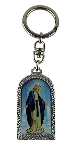Eurofusioni Schlüsselanhänger mit Bild Wunderbare Madonna - Versilbertes Metall von Eurofusioni