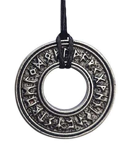 Eurofusioni Wikinger Runenkreis hänger VIKINGS. Nordisch-keltischer Talisman des Schutzes und der Tapferkeit Versilbertes. Fantasy, Cosplay Fan Geschenke. Handgefertigtes Juwel - Durchmesser 2,7 cm von Eurofusioni