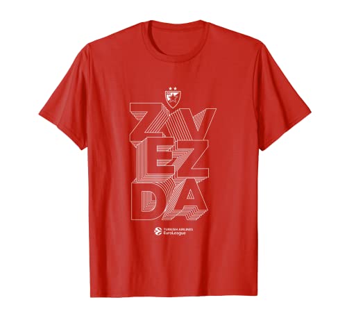 Euroleague Zvezda Kollektion Weiß T-Shirt, Damen, Frauen, Halbarm, T-Shirt, Rot, S von Euroleague