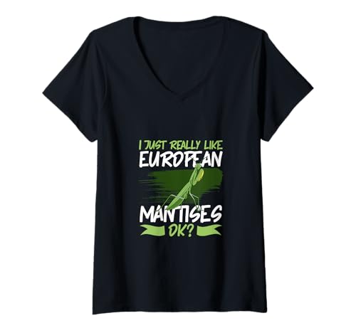 Damen Lieblingstier Europäische Gottesanbeterin T-Shirt mit V-Ausschnitt Damen Lieblingstier Europäische Gottesanbeterin T-Shirt mit V-Ausschnitt von Europäische Gottesanbeterin Designs