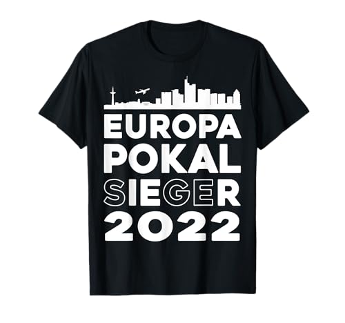 Europapokalsieger Frankfurt Germany T-Shirt Damen Herren Kinder - Schwarz - S - Halbarm - V-Ausschnitt, Rundhals-Ausschnitt - Klassisch geschnitten, doppelt genähter Saum von Europapokalsieger Frankfurt Germany Bekleidung