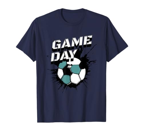Fußballtrikot für Herren, Geschenk, Blaugrün und Schwarz T-Shirt Fußballtrikot für Herren, Geschenk, Blaugrün und Schwarz T-Shirt von European Football National Soccer Fan Gift Shop