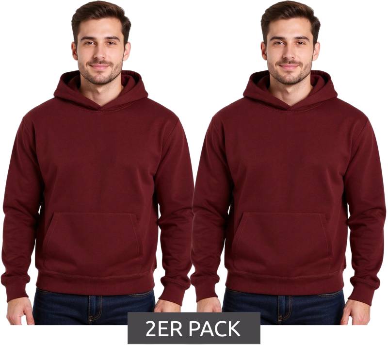 2er Pack European League Of Football Blanko Hoodie mit Kängurutasche Kapuzen-Pullover Baumwoll-Sweater Zinfandel-Rot 2er Pack European League Of Football Blanko Hoodie mit Kängurutasche Kapuzen-Pullover Baumwoll-Sweater Zinfandel-Rot von European League Of Football