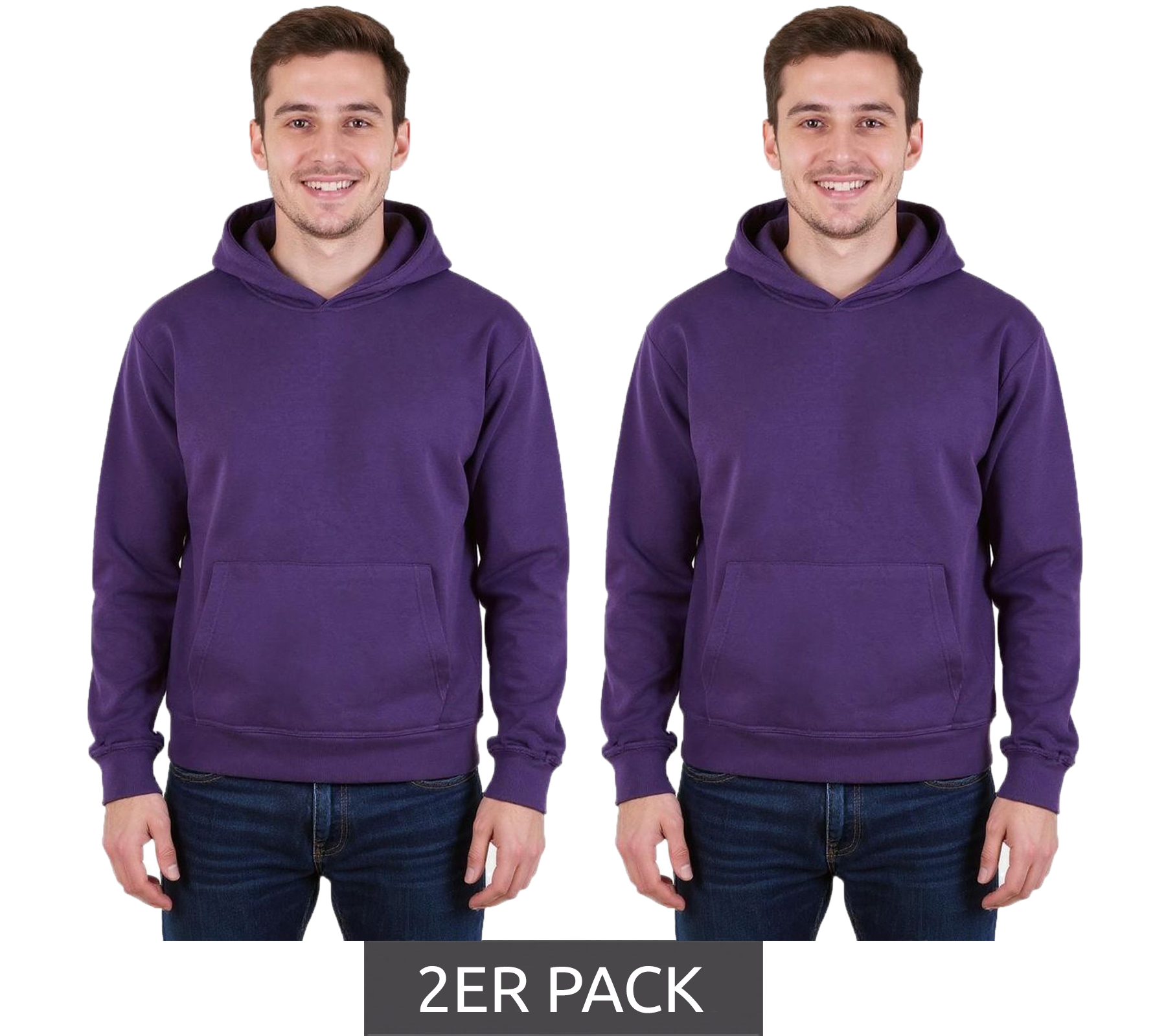2er Sparpack European League Of Football Blanko Baumwoll-Hoodies acai von European League Of Football