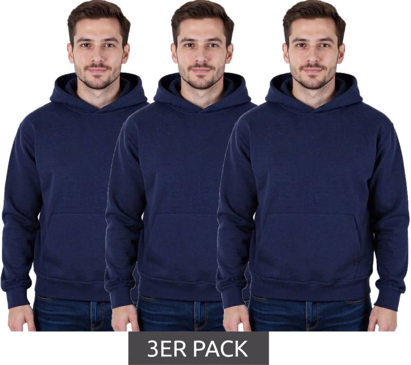 3er Sparpack European League Of Football Blanko Baumwoll-Hoodies pageant blau von European League Of Football