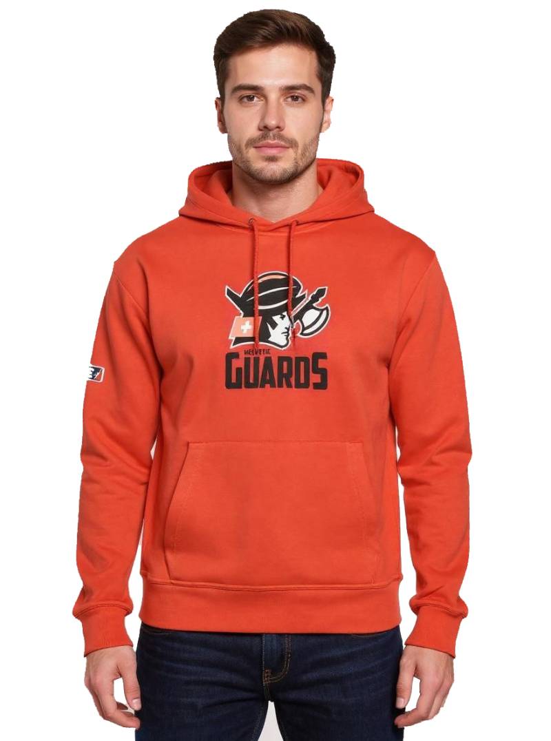 European League Of Football – Helvetic Guards 2 ELF Herren Hoodie Kapuzenpullover Baumwoll-Sweater Rot von European League Of Football