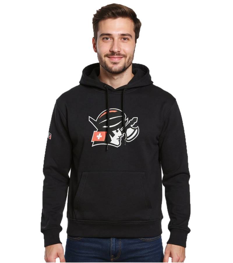 European League Of Football – ELF Helvetic Guards 1 Herren Kapuzenpullover Baumwoll-Sweater Schwarz von European League Of Football