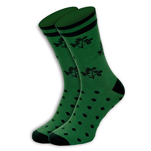 Socken mit ländlichem Motiv, Größe L, Schuhgröße 40-45 (Irland-Kleeblatt), Irland Kleeblatt, 7-11 von Euroscarves