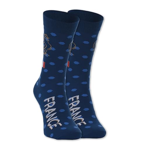 Socken mit ländlichem Motiv, Größe L, Schuhgröße 43-47, hergestellt in der EU (Frankreich), frankreich, Large von Euroscarves