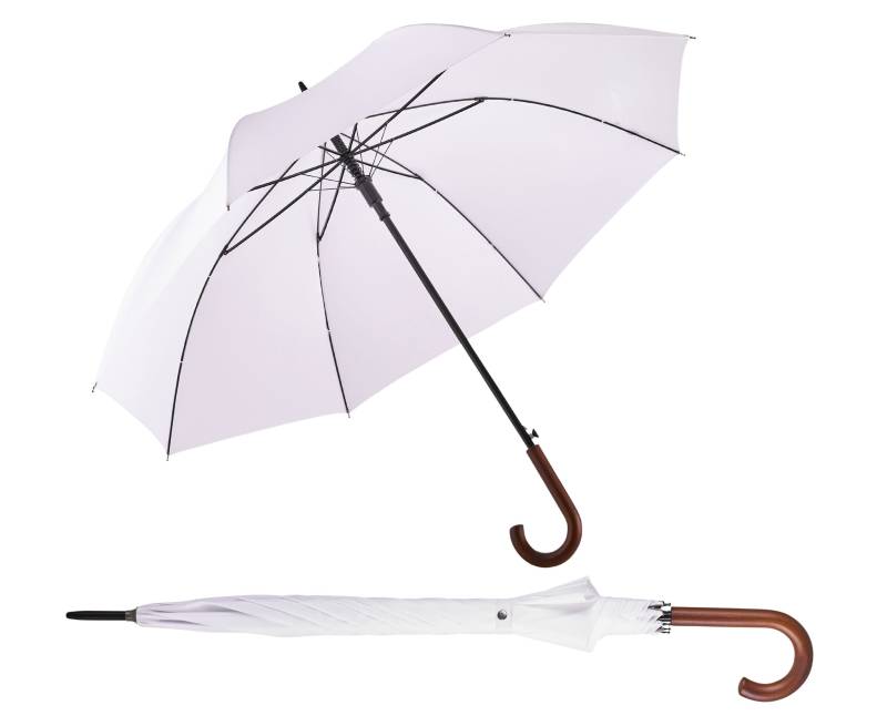 EuroSCHIRM Partnerschirm "Automatik W130, weiß" Regenschirm für Zwei, mit Automatik, Griff aus Holz, extra großes Dach von Euroschirm