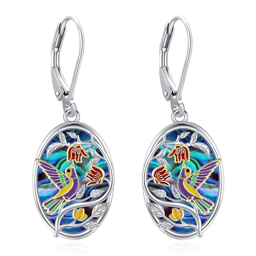 Eusense 925 Sterling Silber Kolibri Ohrringe Tropfen Ohrringe Vogel Ohrringe Schmuck Geschenk für Mädchen Damen von Eusense