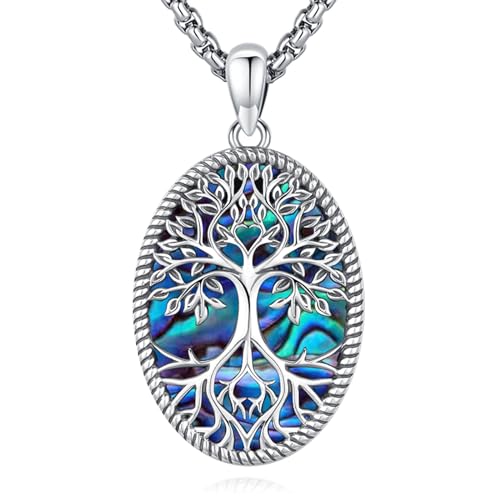 Eusense Baum des Lebens Halskette 925 Sterling Silber Baum des Lebens Anhänger Baum Kette Schmuck Geschenk für Frauen Mädchen von Eusense