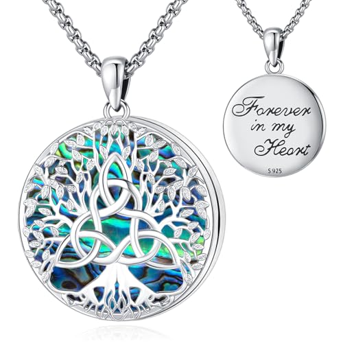 Eusense Baum des Lebens Medaillon Anhänger Medaillon Halskette 925 Sterling Silber Openable Medaillon für Bilder Foto Kette Schmuck Geschenk für Frauen Mädchen von Eusense