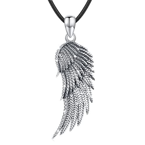 Eusense Engelsflügel Kette Flügel Anhänger Halskette Geschenke Zum Vatertag Engelsflügel Ohrringe 925 Silber Schutz Schmuck für Damen Herren von Eusense