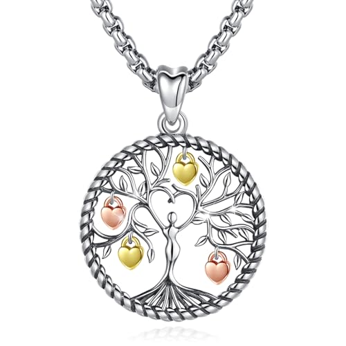 Eusense Kette Lebensbaum, Baum des Lebens Anhänger, 925 Sterling Silber Schmuck für Damen Mädchen von Eusense