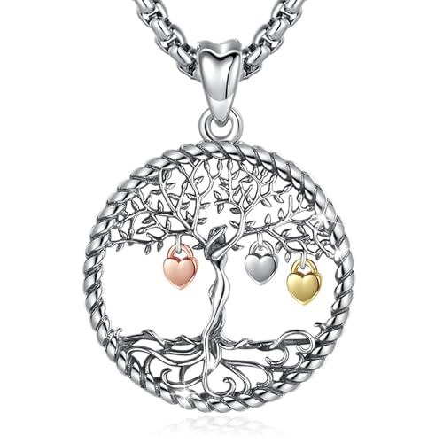 Eusense Kette Lebensbaum Silber 925 Baum des Lebens Anhänger Halskette Schmuck für Damen Mädchen von Eusense