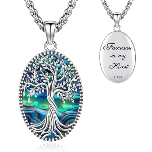 Eusense Medaillon Halskette 925 Sterling Silber Baum des Lebens Medaillon Anhänger Openable Medaillon für Bilder Foto Kette Schmuck Geschenk für Frauen Mädchen von Eusense