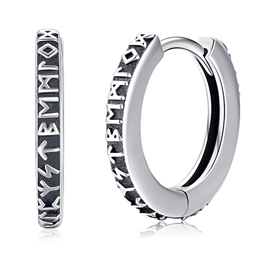 Eusense Unisex Creolen 925 Silber Wikinger Rune Viking Sleeper Ohrringe Schmuck für Damen Herren Männer Eusense Unisex Creolen 925 Silber Wikinger Rune Viking Sleeper Ohrringe Schmuck für Damen Herren Männer von Eusense