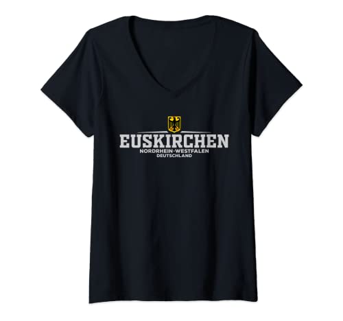 Damen Euskirchen Nordrhein-Westfalen Deutschland / Germany T-Shirt mit V-Ausschnitt von Euskirchen Germany Designs