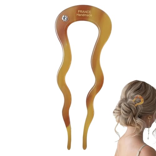 Euyehn Französische Haarspange,U-förmige Haarnadeln | Kreative Twist-Haarspange | Französische U-förmige Haarnadeln für Frauen, starke Twist-Haarspangen für dickes und langes Haar von Euyehn