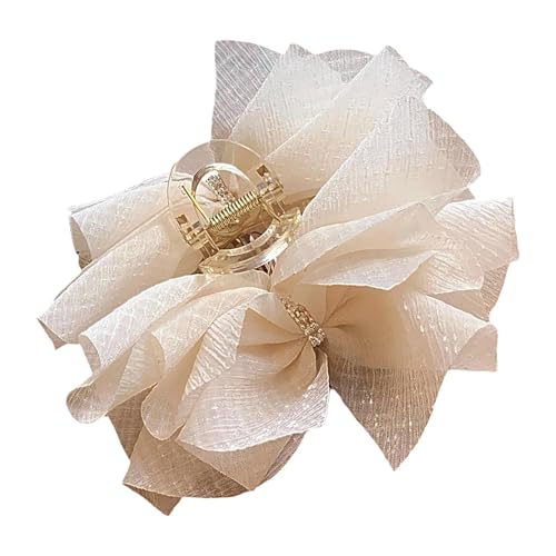 Euyehn Großer Chiffon -Clip, Chiffon Bogenclips,Friseur starken Grip schwarz oder weiß groß nicht schlau - Maschenhaarstyling -Werkzeuge für Frauen Styling von Euyehn