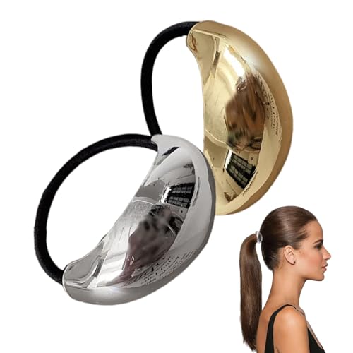 Euyehn Haargummis für Frauen,Haargummi aus Metall - Mehrzweck-Pferdeschwanzmanschette aus Metall,2X Pferdeschwanzhalter für Mädchen, tragbares Haarseil für Zuhause, Alltag von Euyehn