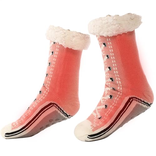 Euyehn Kaschmir Haushaltssocken Super Dicke Kaschmir Hausschuhe Home Socken Lammfell Decke Socken Kalte Socken Warme Plüsch Hausschuhe Socken Unisex Rutschfeste Hausschuhe Socken, 32 von Euyehn