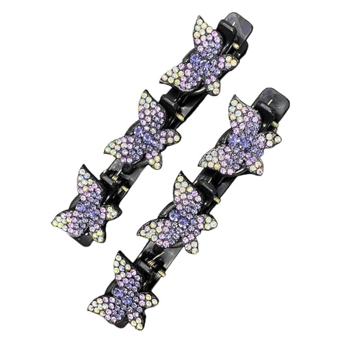 Euyehn Schmetterlinge Zopf-Haarspangen,Zopf-Haarspangen - Mädchen Frauen Haarspange Styling Haar Zopf Schmuck | Niedliche Haarspangen, modische Flechter-Haarnadel, Entenschnabel-Clip für Tanzschule, von Euyehn