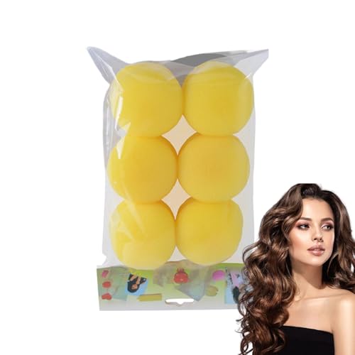 Euyehn Walzen Haare Curlers, Haare Curlers - Lange Haarwalze ohne,Sleeped Lockenschwamm -Tool für Frauen Mädchen, Set von 6 tragbaren weichen Übernachtungsschlägern von Euyehn