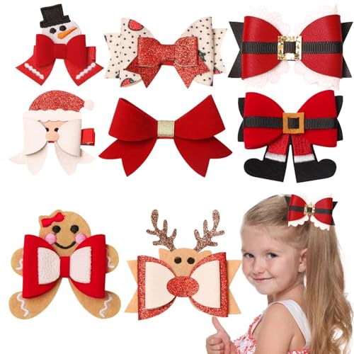 Euyehn Weihnachts-Haarschleifen-Clips, weihnachtliches süßes Haarspangen-Set | Weihnachtsroter Haarnadelschleifen-Kopfschmuck | Haarschmuck-Set, Schleifen-Haarnadel-Clip für Kinder, Kleinkinder, von Euyehn