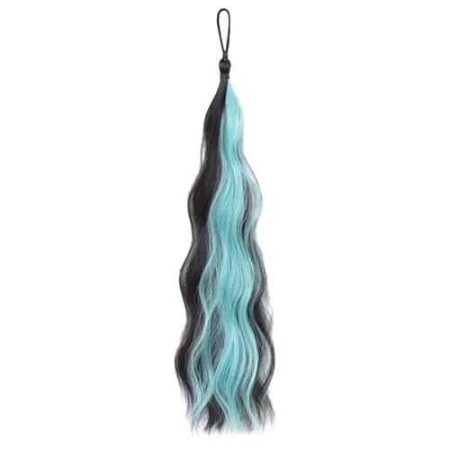 Euyehn Zopf-Extensions für Damen, farbiger natürlicher Pferdeschwanz mit elastischem Band, lange Kunsthaar-Accessoires zum Verkleiden von Euyehn