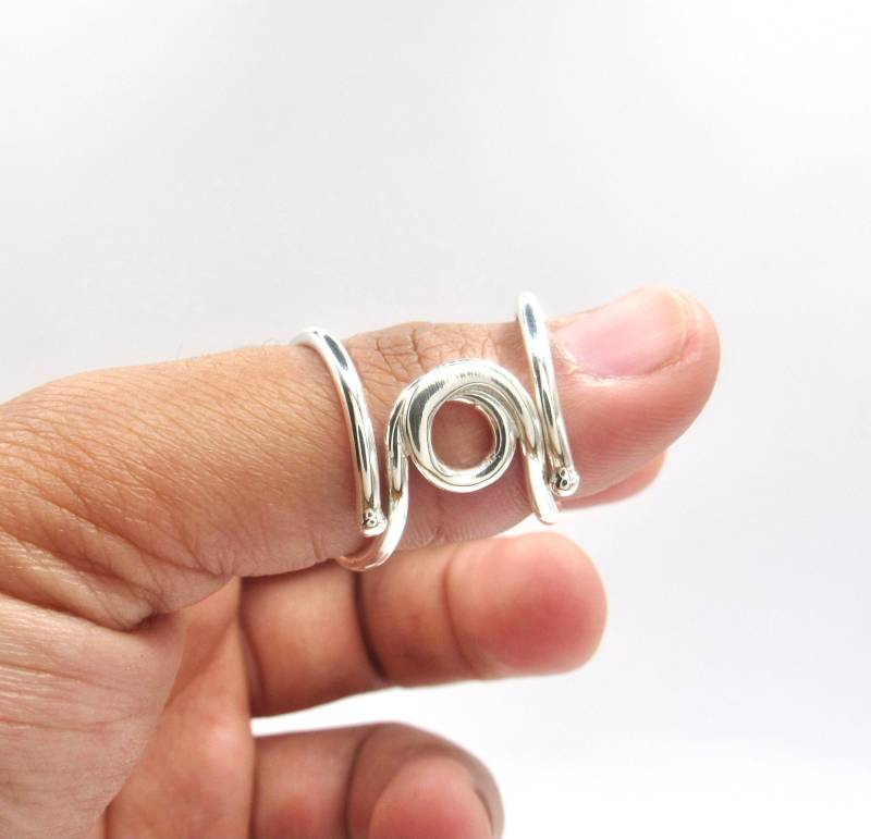 Circlesupport © Sterling Silber Schienenring Hammerfingerring Boutonniere-Fingerschiene Seitwärtsdeviationsschiene - Von Evabelle von EvaBelleJewelry