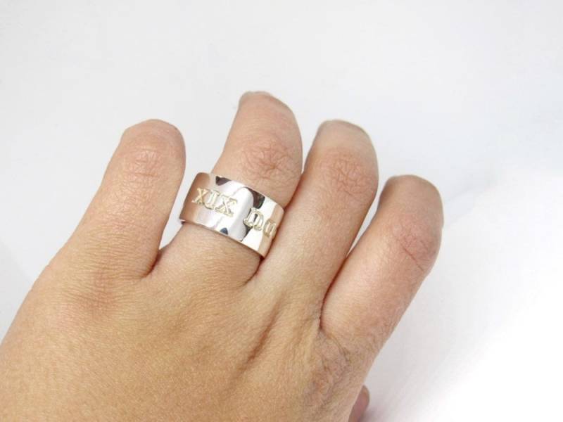 sterling Silber Ring Mit Gravur Personalisierter 11 Mm Ehering von EvaBelleJewelry