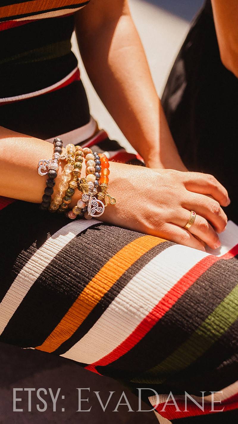 Edelstein Armband Geschenk Boho Schmuck Für Lehrerin Stretch Sie Edelstein Armband Geschenk Boho Schmuck Für Lehrerin Stretch Sie von EvaDaneJewelry