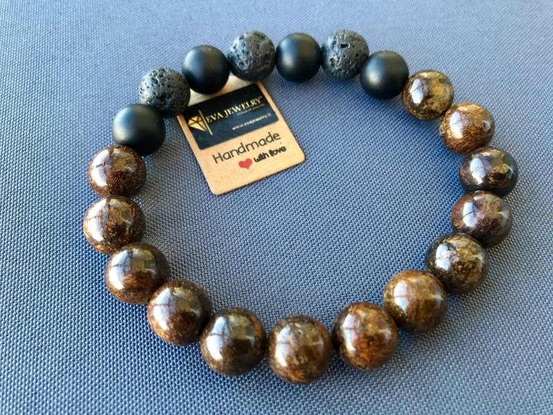 Bronzite Armband Edelstein Power Herren Schutz Wurzel Chakra Mala 10mm Perlen Bronzite Armband Edelstein Power Herren Schutz Wurzel Chakra Mala 10mm Perlen von EvaJewelryLT