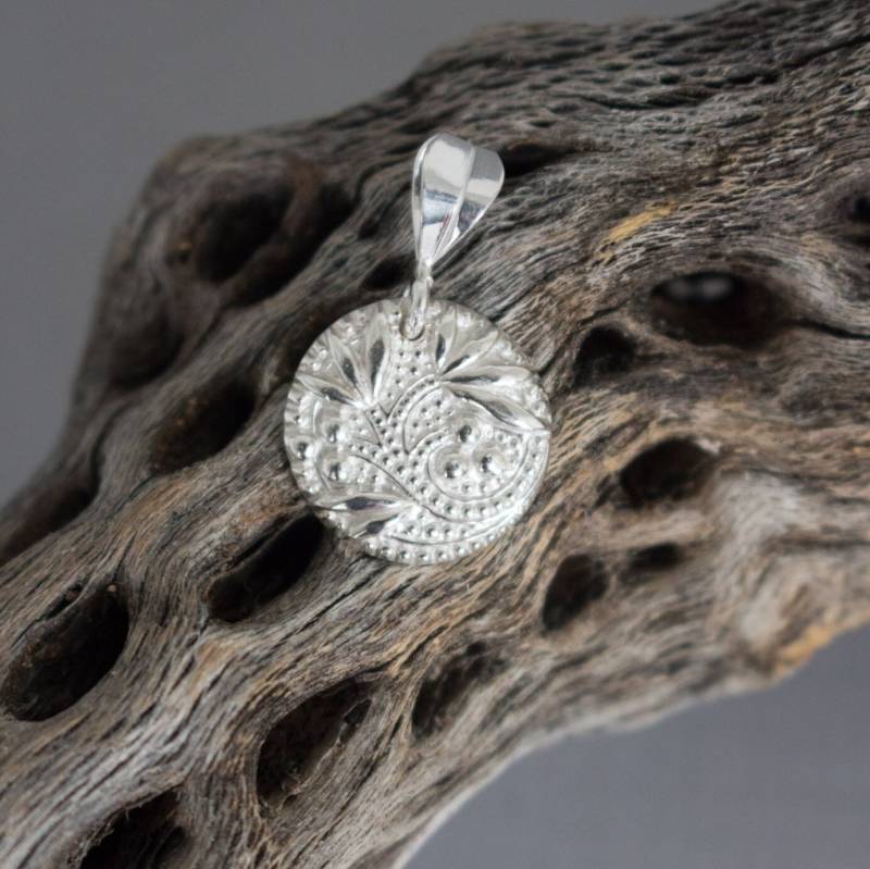 Pmc-Blumen-Anhänger, Silber Halskette, Kleine Anhänger, Blumen-Design, Silber.999 Feinsilber, Zierliche Minimalistisch von EvaLineJewelry